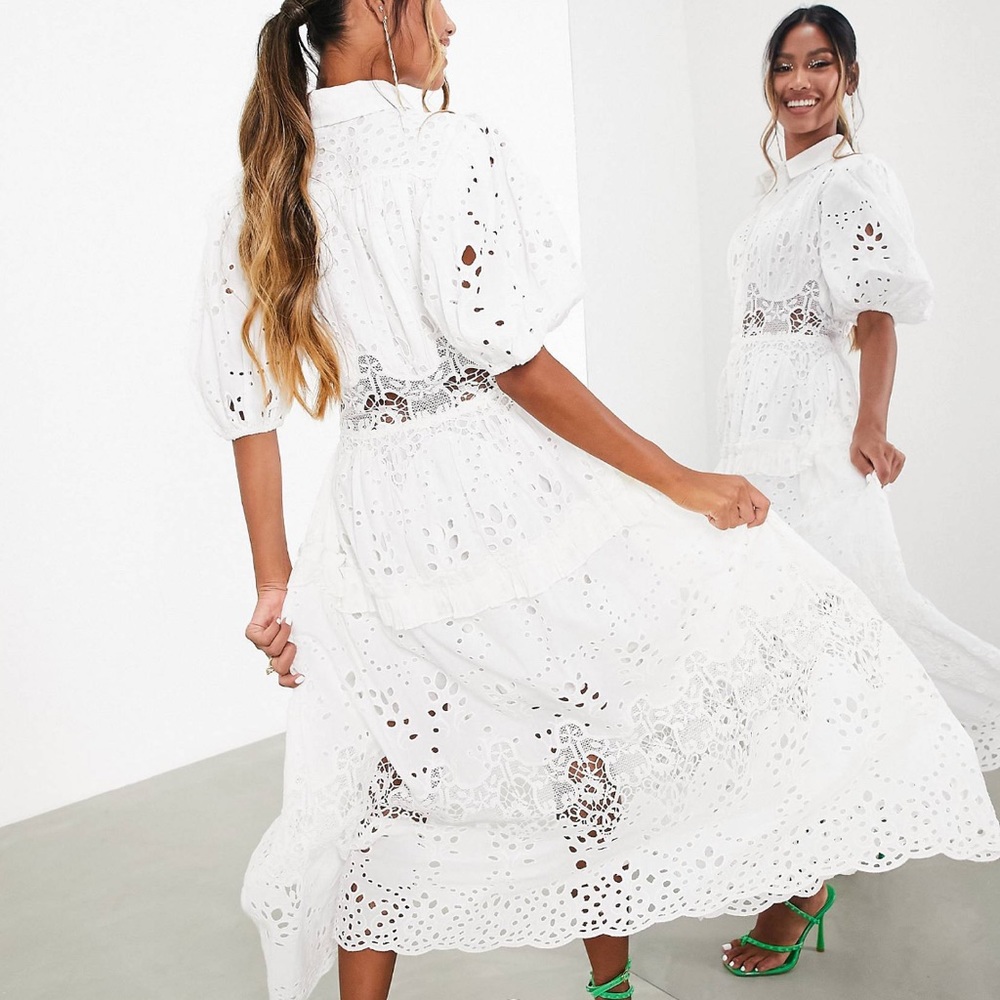 NWT ASOS Edition Eyelet Midi Shirt Dress
